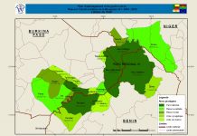 Les aires protégées investies par les djihadistes au Burkina, Bénin et Niger Carte du WAP, complexe international protégé qui comprend le W, le parc d'Arly et la Pendjari