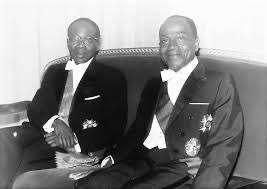 Léopold Sédar Senghor et Félix Houphouet Boigny lors d’une visite à Dakar