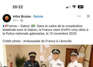L’incroyable don de cinq vélos de la France à la police gabonaise
