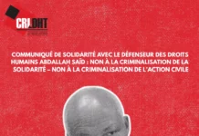 « Non à la criminalisation de la solidarité en Tunisie »