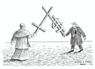 Notre hommage au dessinateur « Cardon »: Trump contre le Pape